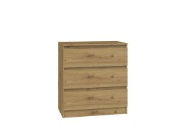 NOWOCZESNA KOMODA MALWA 70CM 3 SZUFLADY DĄB ARTISAN