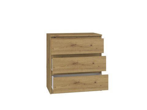 NOWOCZESNA KOMODA MALWA 70CM 3 SZUFLADY DĄB ARTISAN NOWOCZESNA KOMODA MALWA 70CM 3 SZUFLADY DĄB ARTISAN
