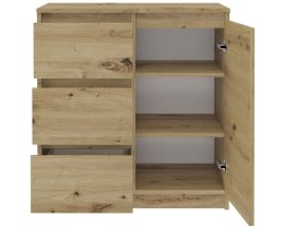 NOWOCZESNA KOMODA SZAFKA 1 DRZWI 3 SZUFLADY DĄB ARTISAN