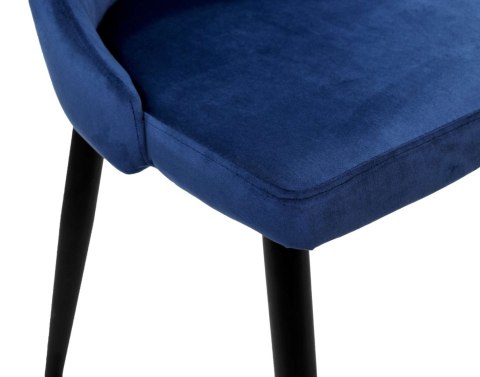 Krzesło welurowe LORIENT VELVET granatowe Krzesło welurowe LORIENT VELVET granatowe