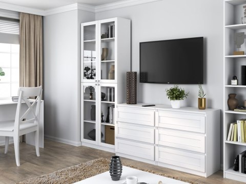 WITRYNA 80CM PAFOS 4 SZYBY SALON BIURO BIAŁY MAT WITRYNA 80CM PAFOS 4 SZYBY SALON BIURO BIAŁY MAT