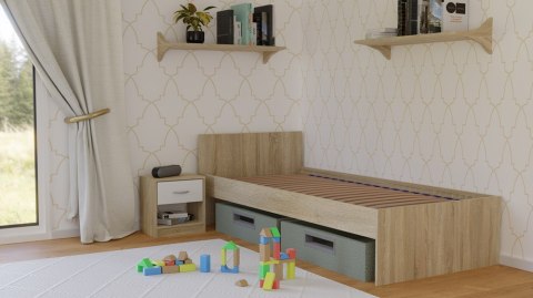 STELAŻ DO ŁÓŻKA BED 90x200 DĄB SONOMA