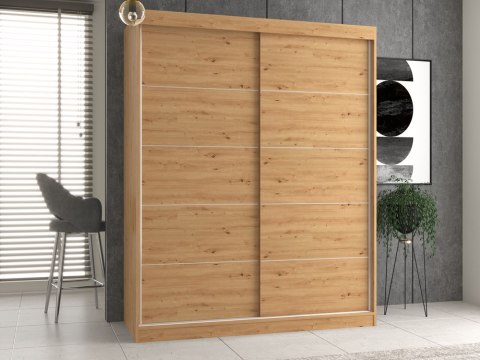 NOWOCZESNA SZAFA UBRANIOWA IGA 160 CM DRZWI PRZESUWNE DĄB ARTISAN NOWOCZESNA SZAFA UBRANIOWA IGA 160 CM DRZWI PRZESUWNE DĄB ARTISAN