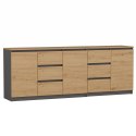 NOWOCZESNY ZESTAW MEBLI 3 DRZWI 6 SZUFLAD COSTA ANTRACYT / DĄB ARTISAN NOWOCZESNY ZESTAW MEBLI 3 DRZWI 6 SZUFLAD COSTA ANTRACYT / DĄB ARTISAN