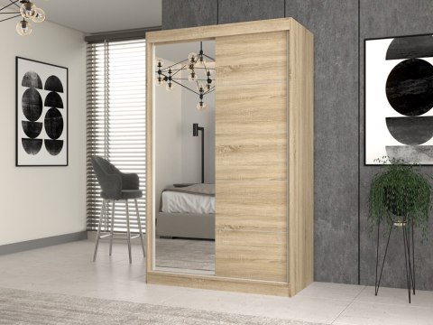 SZAFA Z DRZWIAMI PRZESUWNYMI IGA 120 CM Z LUSTREM I SZPROSAMI DĄB SONOMA SZAFA Z DRZWIAMI PRZESUWNYMI IGA 120 CM Z LUSTREM I SZPROSAMI DĄB SONOMA