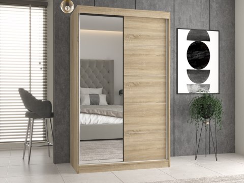 SZAFA Z DRZWIAMI PRZESUWNYMI IGA 120 CM Z LUSTREM I SZPROSAMI DĄB SONOMA SZAFA Z DRZWIAMI PRZESUWNYMI IGA 120 CM Z LUSTREM I SZPROSAMI DĄB SONOMA