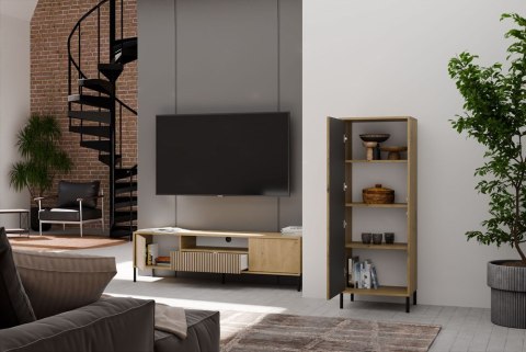 WITRYNA KAMARO SLIM LAMELE RYFLOWANY FRONT DĄB ARTISAN / CZARNY MAT WITRYNA KAMARO SLIM LAMELE RYFLOWANY FRONT DĄB ARTISAN / CZARNY MAT