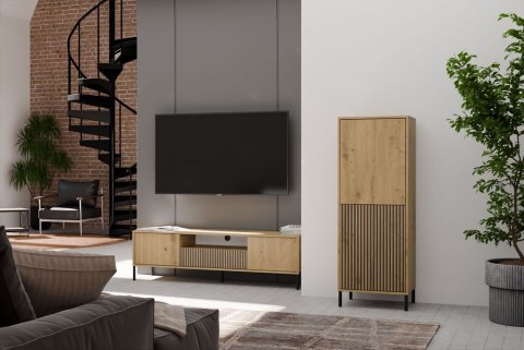 WITRYNA KAMARO SLIM / GŁADKI DĄB ARTISAN LAMELE RYFLOWANY FRONT WITRYNA KAMARO SLIM / GŁADKI DĄB ARTISAN LAMELE RYFLOWANY FRONT