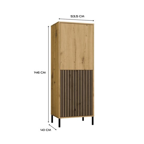 WITRYNA KAMARO SLIM / GŁADKI DĄB ARTISAN LAMELE RYFLOWANY FRONT WITRYNA KAMARO SLIM / GŁADKI DĄB ARTISAN LAMELE RYFLOWANY FRONT
