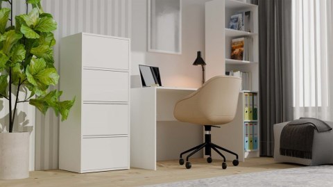 KOMODA ALMA SZAFKA 4 DRZWI 4 PÓŁKI BIAŁY MAT