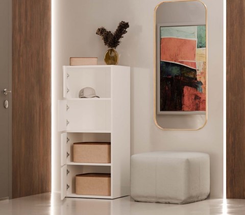 KOMODA ALMA SZAFKA 4 DRZWI 4 PÓŁKI BIAŁY MAT