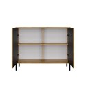 KOMODA KAMARO 2 DRZWI LAMELE FRONT RYFLOWANY DĄB ARTISAN / CZARNY KOMODA KAMARO 2 DRZWI LAMELE FRONT RYFLOWANY DĄB ARTISAN / CZARNY