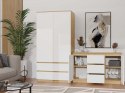 NOWOCZESNA KOMODA MALWA 2 DRZWI 3 SZUFLADY DĄB ARTISAN / BIAŁY MAT