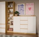 NOWOCZESNA KOMODA MALWA 2 DRZWI 4 SZUFLADY DĄB ARTISAN / BIAŁY MAT NOWOCZESNA KOMODA MALWA 2 DRZWI 4 SZUFLADY DĄB ARTISAN / BIAŁY MAT