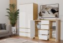 NOWOCZESNA KOMODA MALWA 2 DRZWI 4 SZUFLADY DĄB ARTISAN / BIAŁY MAT NOWOCZESNA KOMODA MALWA 2 DRZWI 4 SZUFLADY DĄB ARTISAN / BIAŁY MAT