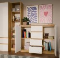 NOWOCZESNA KOMODA MALWA 2 DRZWI 4 SZUFLADY DĄB ARTISAN / BIAŁY MAT NOWOCZESNA KOMODA MALWA 2 DRZWI 4 SZUFLADY DĄB ARTISAN / BIAŁY MAT