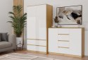 NOWOCZESNA KOMODA MALWA 2 DRZWI 4 SZUFLADY DĄB ARTISAN / BIAŁY MAT NOWOCZESNA KOMODA MALWA 2 DRZWI 4 SZUFLADY DĄB ARTISAN / BIAŁY MAT