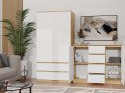 NOWOCZESNA KOMODA MALWA 2 DRZWI 4 SZUFLADY DĄB ARTISAN / BIAŁY MAT NOWOCZESNA KOMODA MALWA 2 DRZWI 4 SZUFLADY DĄB ARTISAN / BIAŁY MAT