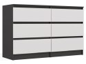 NOWOCZESNA KOMODA MALWA 6 SZUFLAD 120CM ANTRACYT / BIAŁY MAT NOWOCZESNA KOMODA MALWA 6 SZUFLAD 120CM ANTRACYT / BIAŁY MAT