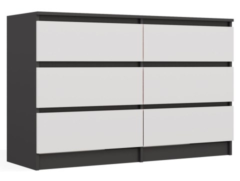 NOWOCZESNA KOMODA MALWA 6 SZUFLAD 120CM ANTRACYT / BIAŁY MAT NOWOCZESNA KOMODA MALWA 6 SZUFLAD 120CM ANTRACYT / BIAŁY MAT