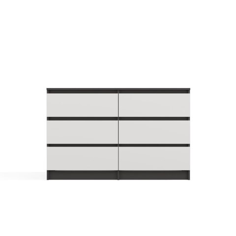 NOWOCZESNA KOMODA MALWA 6 SZUFLAD 120CM ANTRACYT / BIAŁY MAT NOWOCZESNA KOMODA MALWA 6 SZUFLAD 120CM ANTRACYT / BIAŁY MAT
