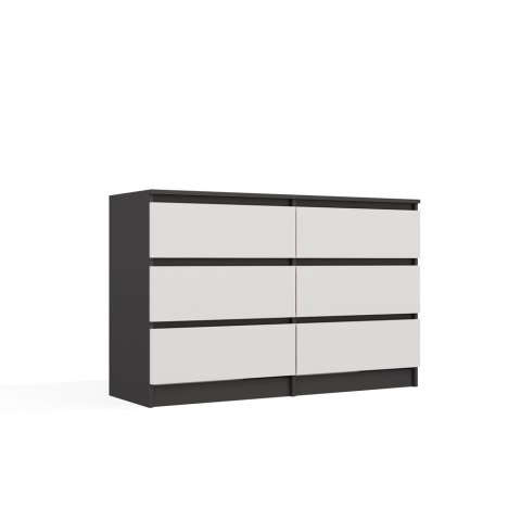 NOWOCZESNA KOMODA MALWA 6 SZUFLAD 120CM ANTRACYT / BIAŁY MAT NOWOCZESNA KOMODA MALWA 6 SZUFLAD 120CM ANTRACYT / BIAŁY MAT