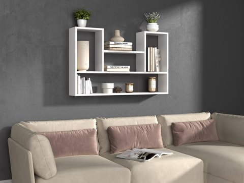 REGAŁ WISZĄCY ŚCIENNY BILBAO 4P BIEL MAT