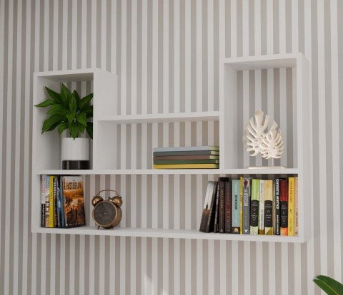 REGAŁ WISZĄCY ŚCIENNY BILBAO 4P BIEL MAT