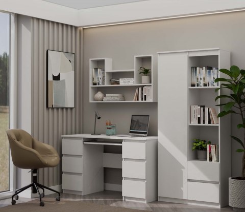 REGAŁ WISZĄCY ŚCIENNY BILBAO 4P BIEL MAT