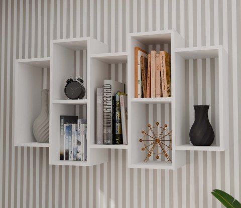 REGAŁ WISZĄCY ŚCIENNY BILBAO BIAŁY MAT