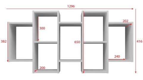 REGAŁ WISZĄCY ŚCIENNY BILBAO BIAŁY MAT