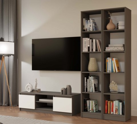 NOWOCZESNA SZAFKA RTV MALWA 120CM ANTRACYT / BIAŁY MAT NOWOCZESNA SZAFKA RTV MALWA 120CM ANTRACYT / BIAŁY MAT
