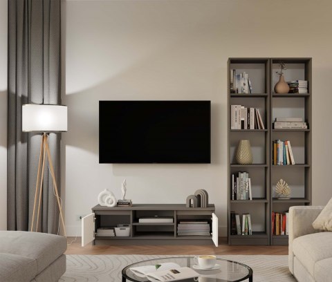 NOWOCZESNA SZAFKA RTV MALWA 120CM ANTRACYT / BIAŁY MAT NOWOCZESNA SZAFKA RTV MALWA 120CM ANTRACYT / BIAŁY MAT