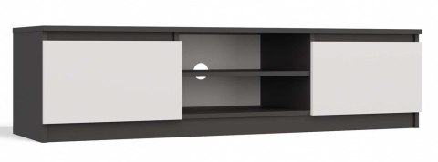 NOWOCZESNA SZAFKA RTV MALWA 140CM ANTRACYT / BIAŁY MAT