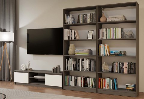 NOWOCZESNA SZAFKA RTV MALWA 140CM ANTRACYT / BIAŁY MAT NOWOCZESNA SZAFKA RTV MALWA 140CM ANTRACYT / BIAŁY MAT