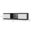 NOWOCZESNA SZAFKA RTV MALWA 140CM ANTRACYT / BIAŁY MAT