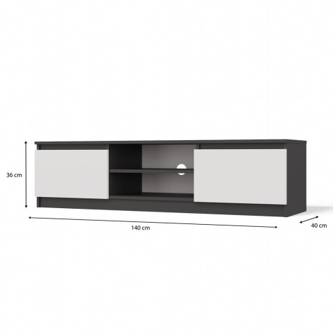 NOWOCZESNA SZAFKA RTV MALWA 140CM ANTRACYT / BIAŁY MAT NOWOCZESNA SZAFKA RTV MALWA 140CM ANTRACYT / BIAŁY MAT