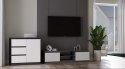 NOWOCZESNA SZAFKA RTV MALWA 140CM ANTRACYT / BIAŁY MAT