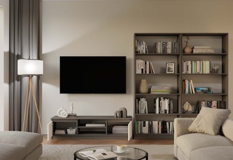 NOWOCZESNA SZAFKA RTV MALWA 140CM ANTRACYT / BIAŁY MAT NOWOCZESNA SZAFKA RTV MALWA 140CM ANTRACYT / BIAŁY MAT