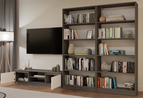 NOWOCZESNA SZAFKA RTV MALWA 140CM ANTRACYT / BIAŁY MAT NOWOCZESNA SZAFKA RTV MALWA 140CM ANTRACYT / BIAŁY MAT