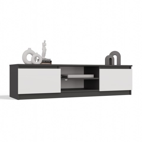 NOWOCZESNA SZAFKA RTV MALWA 140CM ANTRACYT / BIAŁY MAT NOWOCZESNA SZAFKA RTV MALWA 140CM ANTRACYT / BIAŁY MAT