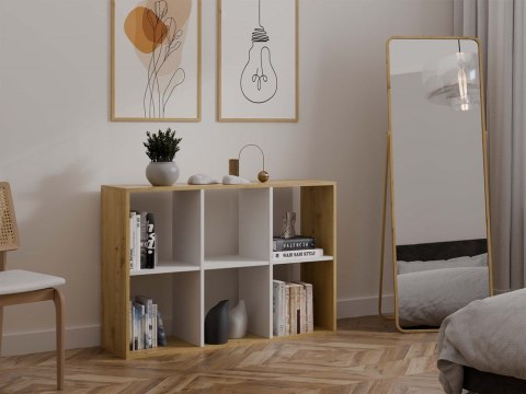 REGAŁ KOMOROWY MALAX 2X3 NA KSIĄŻKI ZABAWKI DĄB ARTISAN / BIAŁY MAT REGAŁ KOMOROWY MALAX 2X3 NA KSIĄŻKI ZABAWKI DĄB ARTISAN / BIAŁY MAT