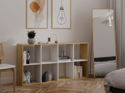 REGAŁ KOMOROWY MALAX 2X4 NA KSIĄŻKI ZABAWKI DĄB ARTISAN / BIAŁY MAT REGAŁ KOMOROWY MALAX 2X4 NA KSIĄŻKI ZABAWKI DĄB ARTISAN / BIAŁY MAT