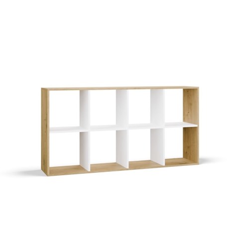REGAŁ KOMOROWY MALAX 2X4 NA KSIĄŻKI ZABAWKI DĄB ARTISAN / BIAŁY MAT REGAŁ KOMOROWY MALAX 2X4 NA KSIĄŻKI ZABAWKI DĄB ARTISAN / BIAŁY MAT