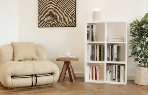 REGAŁ KOMOROWY MALAX 2X3 MINI NA KSIĄŻKI ZABAWKI BIAŁY MAT