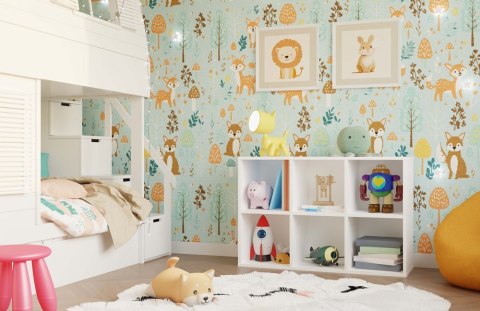 REGAŁ KOMOROWY MALAX 2X3 MINI NA KSIĄŻKI ZABAWKI BIAŁY MAT