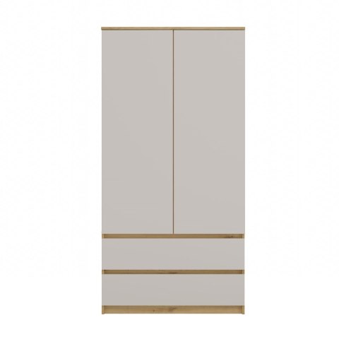 SZAFA MALWA GARDEROBA 90CM 2 SZAUFLADY PÓŁKI DRĄŻEK KASZMIR / DĄB ARTISAN SZAFA MALWA GARDEROBA 90CM 2 SZAUFLADY PÓŁKI DRĄŻEK KASZMIR / DĄB ARTISAN