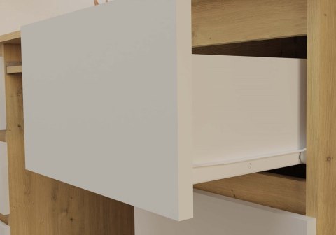 FUNKCJONALNE BIURKO KUBA 6 SZUFLAD BIAŁY MAT / DĄB ARTISAN FUNKCJONALNE BIURKO KUBA 6 SZUFLAD BIAŁY MAT / DĄB ARTISAN