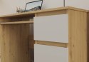 FUNKCJONALNE BIURKO KUBA 6 SZUFLAD BIAŁY MAT / DĄB ARTISAN