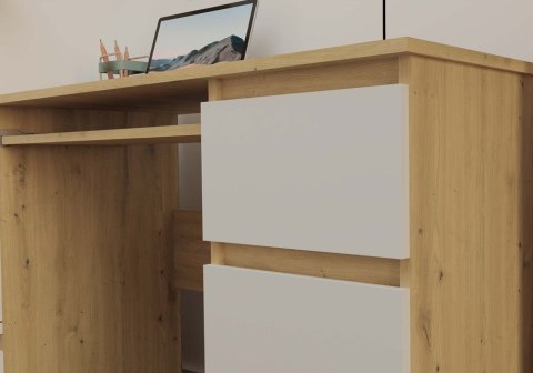FUNKCJONALNE BIURKO KUBA 6 SZUFLAD BIAŁY MAT / DĄB ARTISAN FUNKCJONALNE BIURKO KUBA 6 SZUFLAD BIAŁY MAT / DĄB ARTISAN
